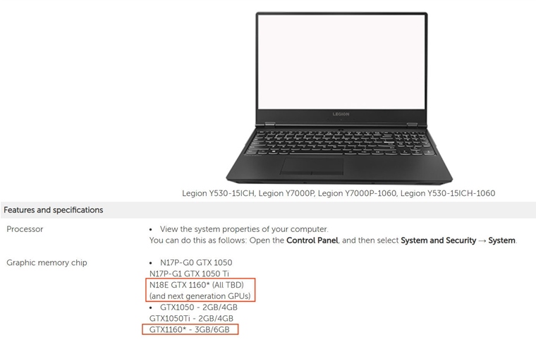 Lenovo potvrdilo notebookov verziu GTX1160 ipu